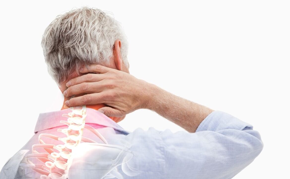 neck pain in a man with osteochondrosis